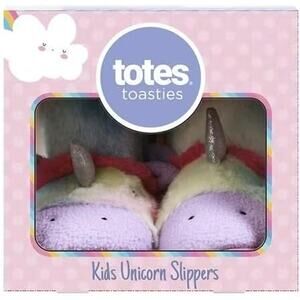 New Girls Totes Toasties Unicorn Slippers Small 11-12 Faux Fur Shoes